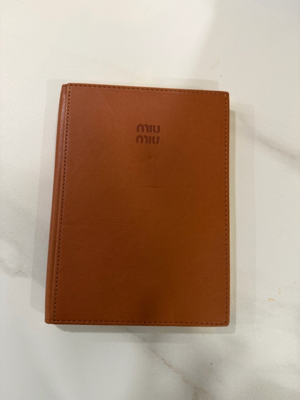 Miu Miu Cognac Leather Agenda notebook